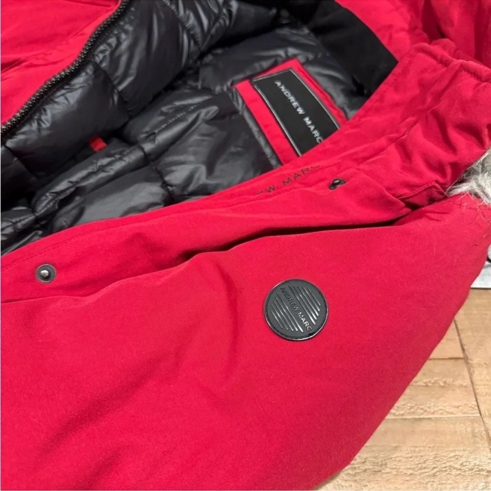 Andrew Marc Women's Bold Red parka  Jacket - Picture 3 of 12